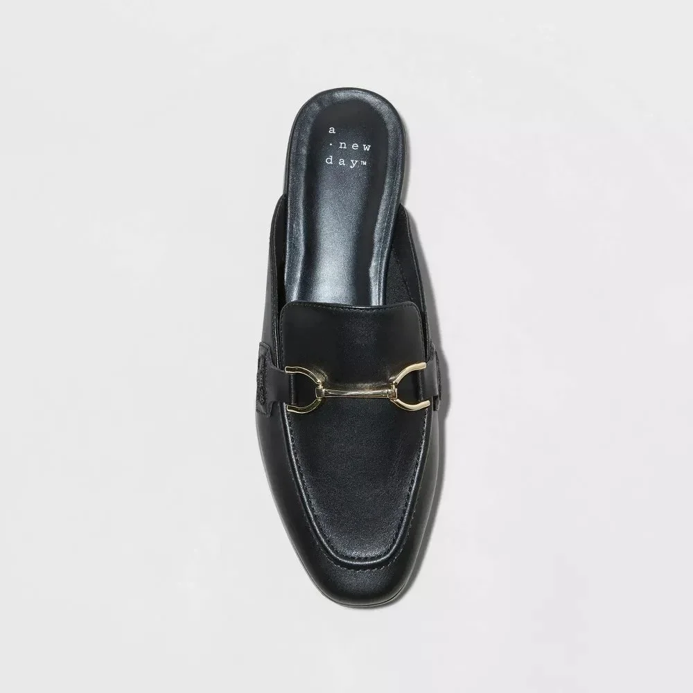 Women's A New Day Sandy Mule‎ Flats Black Size 6.5 New With Tags